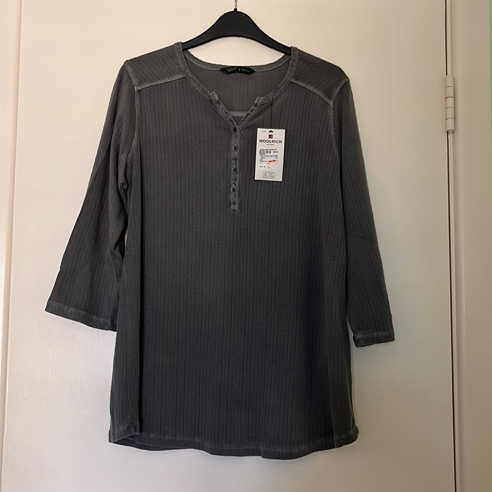 Woolrich Gray Long Sleeve Henley